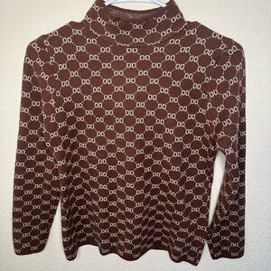 Gucci Never Worn, Brown And Beige Knitted Turtle Neck.